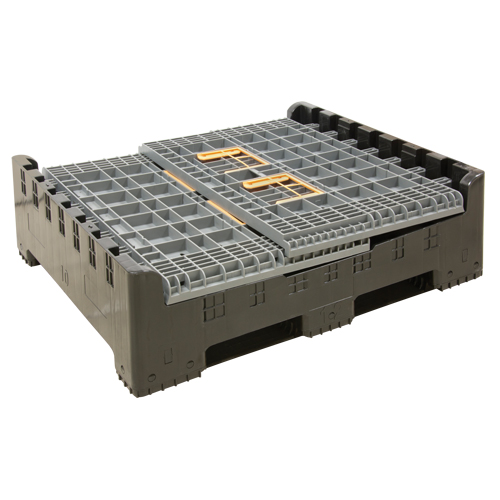 Collapsible Bulk Container, 47.2" L x 39.4" W x 39.4" H, Grey Duraquip Inc