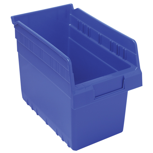 Store-Max Shelf Bins, 6-5/8" W x 8" H x 11-5/8" D, Blue, 44 lbs. Capacity Duraquip Inc