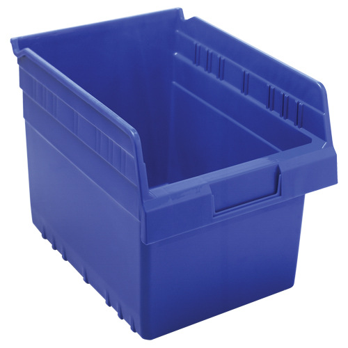 Store-Max Shelf Bins, 8-3/8" W x 8" H x 11-5/8" D, Blue, 44 lbs. Capacity Duraquip Inc