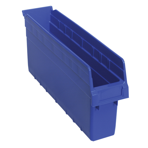 Store-Max Shelf Bins, 4-3/8" W x 8" H x 17-7/8" D, Blue, 56 lbs. Capacity Duraquip Inc