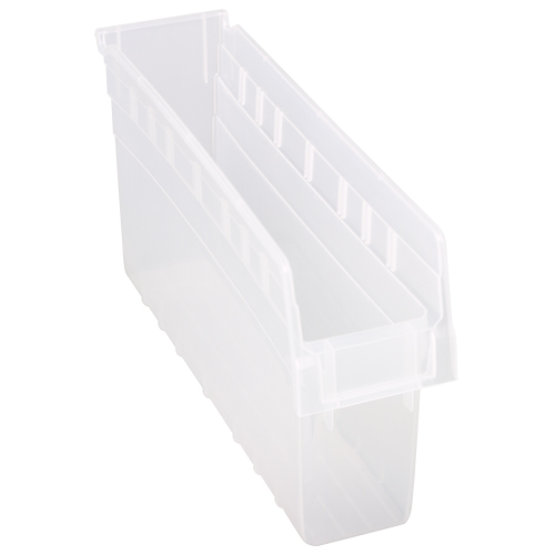 Store-Max Shelf Bins, 4-3/8" W x 8" H x 17-7/8" D, Clear, 56 lbs. Capacity Duraquip Inc