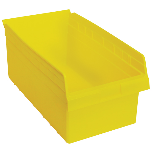 Store-Max Shelf Bins, 11-1/8" W x 8" H x 17-7/8" D, Yellow, 56 lbs. Capacity Duraquip Inc