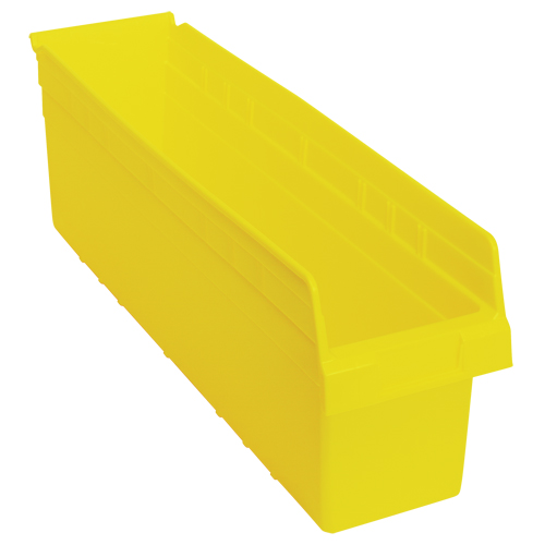 Store-Max Shelf Bins, 6-5/8" W x 8" H x 23-5/8" D, Yellow, 68 lbs. Capacity Duraquip Inc