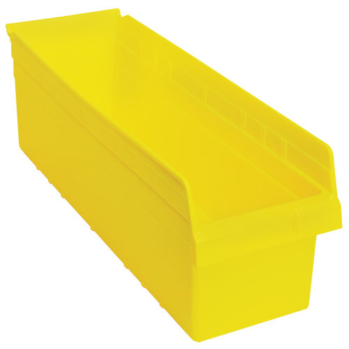 Store-Max Shelf Bins, 8-3/8" W x 8" H x 23-5/8" D, Yellow, 68 lbs. Capacity Duraquip Inc