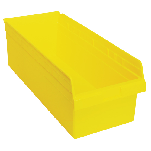 Store-Max Shelf Bins, 11-1/8" W x 8" H x 23-5/8" D, Yellow, 68 lbs. Capacity Duraquip Inc