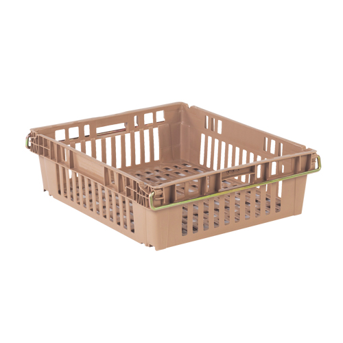 Agricultural Plastic Stack-N-Nest Container, 20.3" x 24" x 6.8", Beige Duraquip Inc