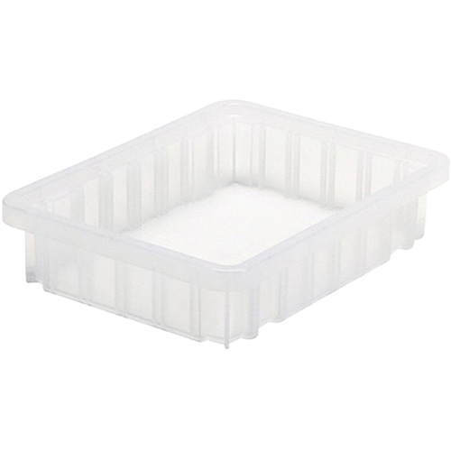 Divider Box&reg; Container, Plastic, 10.875" W x 8.25" D x 2.5" H, Clear Duraquip Inc