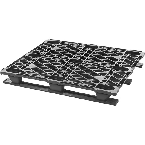 Stackable Plastic Pallet, 4-Way Entry, 48" L x 40" W x 5-3/5" H Duraquip Inc