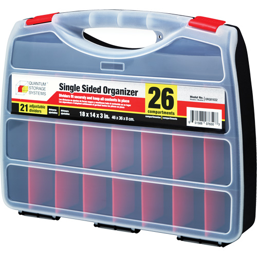 Boîte &agrave; compartiments en plastique, 14" la x 18" p x 3" h, 26 compartiments Duraquip Inc