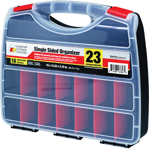 Plastic Compartment Box, 12-1/4" W x 15" D x 2-3/4" H, 23 Compartments Duraquip Inc