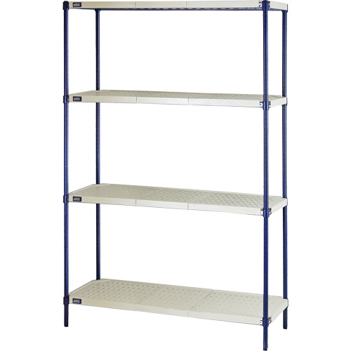 &eacute;tag&egrave;re en fils m&eacute;talliques avec tablettes en plastique, Cadre en fils m&eacute;talliques avec tablettes en plastique, Sans boulons, Capacit&eacute; 600 lb, 48" la x 72" h x 18" p Duraquip Inc