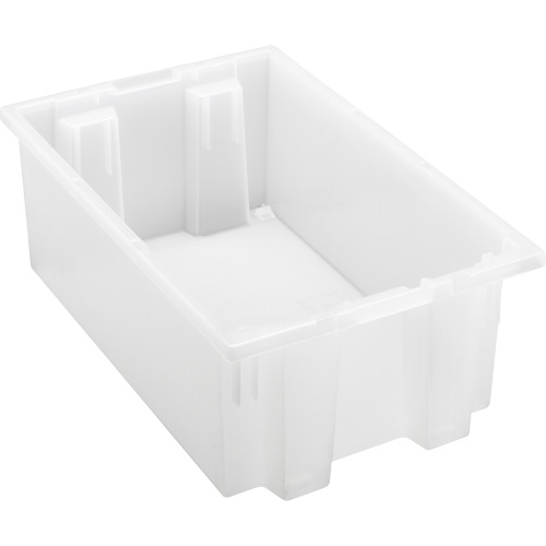 Heavy-Duty Stack & Nest Tote, 6" x 11" x 18", Clear Duraquip Inc
