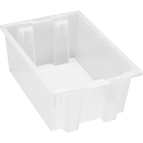 Heavy-Duty Stack & Nest Tote, 8" x 13.5" x 19.5", Clear Duraquip Inc