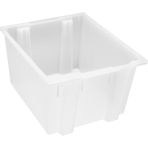 Heavy-Duty Stack & Nest Tote, 13" x 19.5" x 23.5", Clear Duraquip Inc