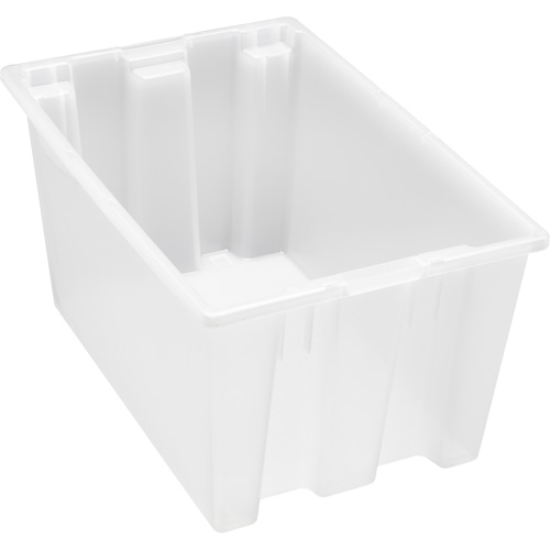 Heavy-Duty Stack & Nest Tote, 15" x 19.5" x 29.5", Clear Duraquip Inc