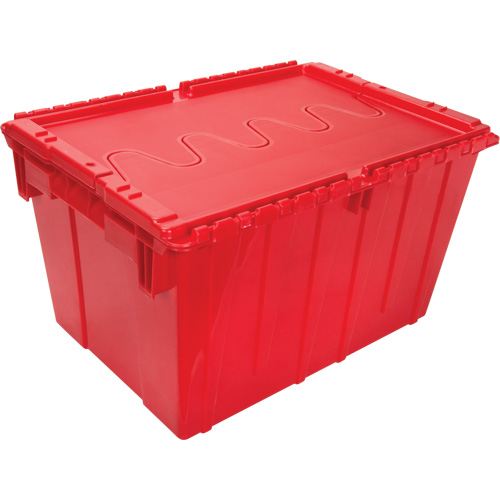 Contenant de distribution en plastique avec dessus basculant, 21,65" x 15,5" x 12,5", Rouge Duraquip Inc