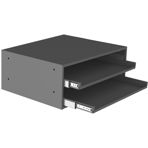 Grande glissi&egrave;re de stockage pour armoire &agrave; compartiments, Acier, 2 compartiments, 20" la x 15-15/16" p, 8-3/16" h, Gris Duraquip Inc