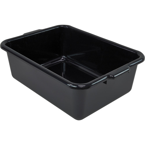 All-Purpose Flat-Bottom Storage Tub, 7" H x 15" D x 21" L, Plastic, Black Duraquip Inc