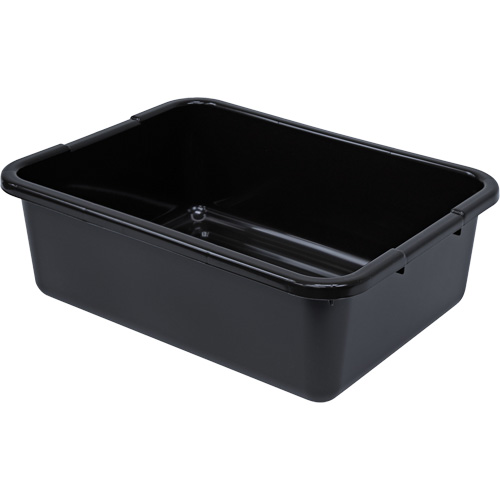 All-Purpose Ribbed-Bottom Storage Tub, 7" H x 15" D x 21" L, Plastic, Black Duraquip Inc