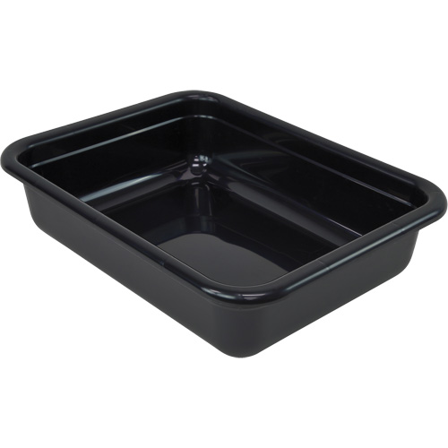 All-Purpose Flat-Bottom Storage Tub, 5" H x 17" D x 22" L, Plastic, Black Duraquip Inc