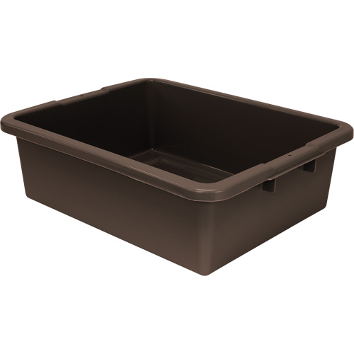 All-Purpose Ribbed-Bottom Storage Tub, 7" H x 17" D x 22" L, Plastic, Brown Duraquip Inc