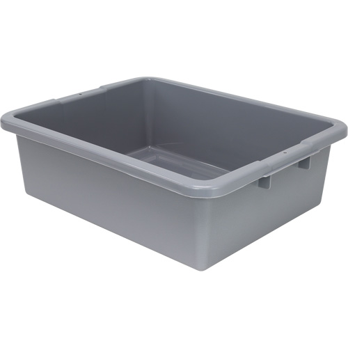 All-Purpose Ribbed-Bottom Storage Tub, 7" H x 17" D x 22" L, Plastic, Grey Duraquip Inc