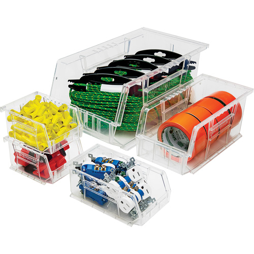 Crystal Clear Ultra Bins, 5-1/2" W x 5" H x 10-7/8" D, Clear Duraquip Inc