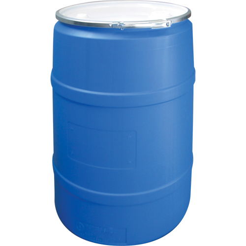 Polyethylene Drums, 55 US gal (45 imp. gal.), Open Top, Blue Duraquip Inc