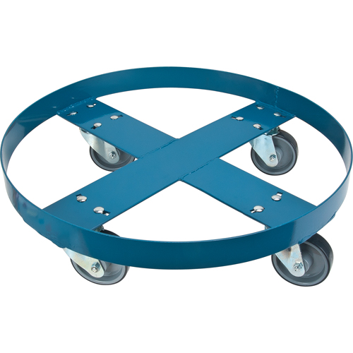 Chariot pour baril, Acier, Capacit&eacute;e 1000 lb, Diam&egrave;tre 24", Roue en Polyur&eacute;thane Duraquip Inc
