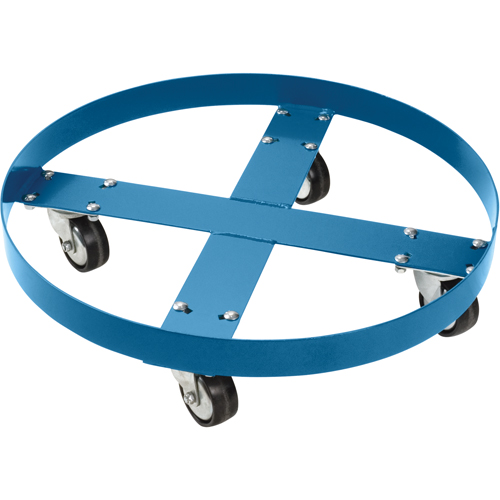 Chariot pour baril, Acier, Capacit&eacute;e 750 lb, Diam&egrave;tre 24", Roue en Polyol&eacute;fine Duraquip Inc