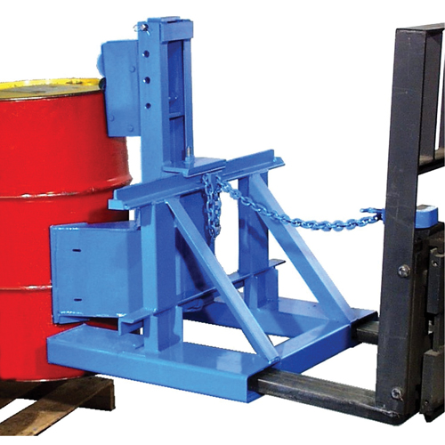 Manipulateur de barils MORSPEED 1500 pour chariot &eacute;l&eacute;vateur, Pour 55 gal. US (45 gal. imp.) Duraquip Inc