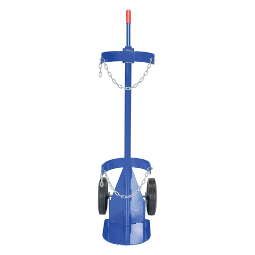 Gas Cylinder Cart, Rubber Wheels, 12" W x 15-1/2" L Base, 500 lbs. Duraquip Inc