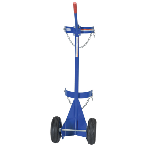 Gas Cylinder Cart, Pneumatic Wheels, 12" W x 15-1/2" L Base, 500 lbs. Duraquip Inc