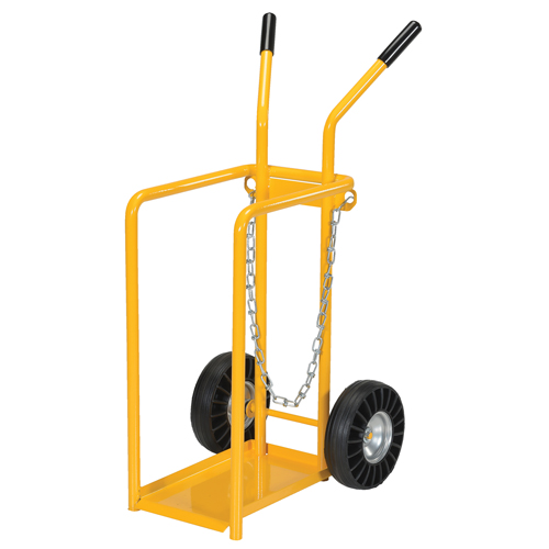 Gas Cylinder Cart, Mold-on Rubber Wheels, 9-13/16" W x 16" L Base, 150 lbs. Duraquip Inc