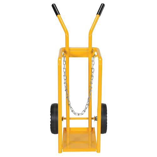 Gas Cylinder Cart, Mold-on Rubber Wheels, 9-13/16" W x 16" L Base, 150 lbs. Duraquip Inc