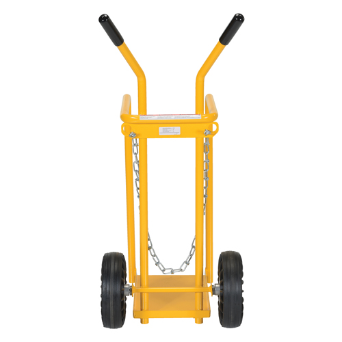 Gas Cylinder Cart, Mold-on Rubber Wheels, 9-13/16" W x 16" L Base, 150 lbs. Duraquip Inc
