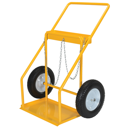 Chariot pour bouteille de gaz, Roues Caoutchouc, Base de 22" la x 14-1/8" lo, 250 lb Duraquip Inc