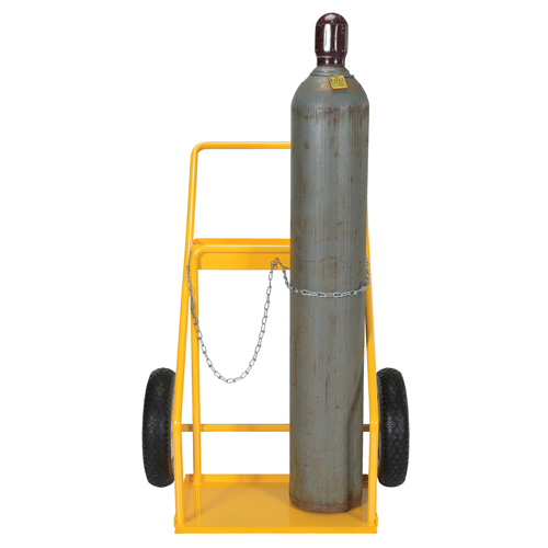 Chariot pour bouteille de gaz, Roues Caoutchouc, Base de 22" la x 14-1/8" lo, 250 lb Duraquip Inc