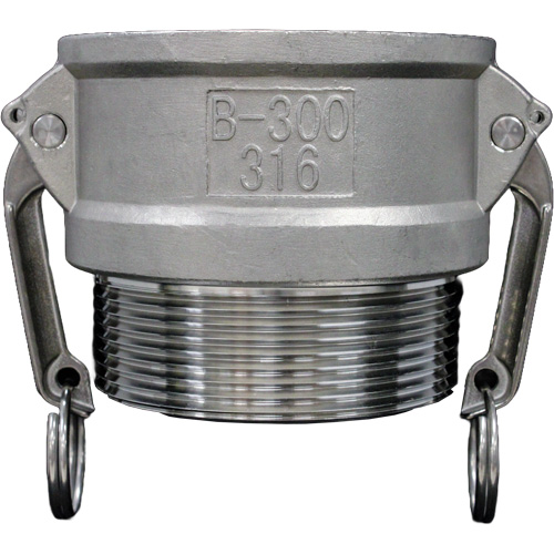 Cam & Groove Coupling, Stainless Steel, Type B, 3/4", Male NPT, 250 PSI Duraquip Inc