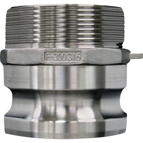 Accouplement &agrave; came et rainure, Acier inoxydable, Type F, 3/4", NPT m&acirc;le, 250 PSI Duraquip Inc
