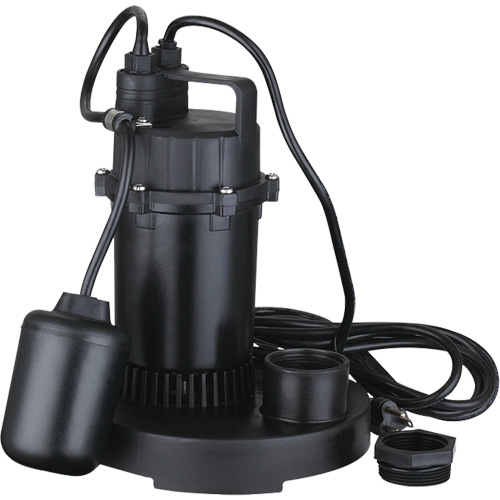 Pompe de puisard submersible thermoplastique, 2560 gal./h, 115 V, 4,6 A, 1/3 CV Duraquip Inc