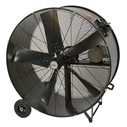 Heavy-Duty Fixed Belt Drive Drum Fan, 2 Speed, 42" Diameter Duraquip Inc