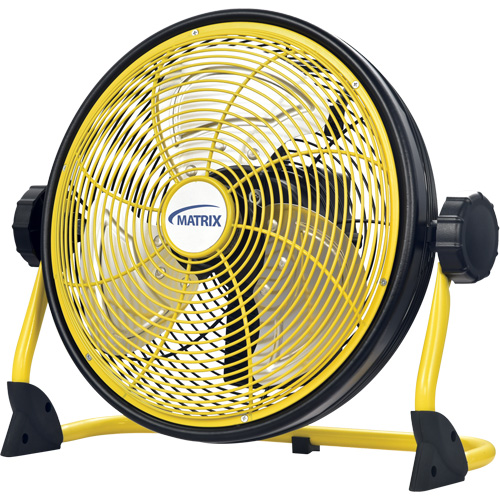 Ventilateur d'int&eacute;rieur/ext&eacute;rieur rechargeable avec port USB, Commercial, Variable vitesses, Diam&egrave;tre de 12" Duraquip Inc