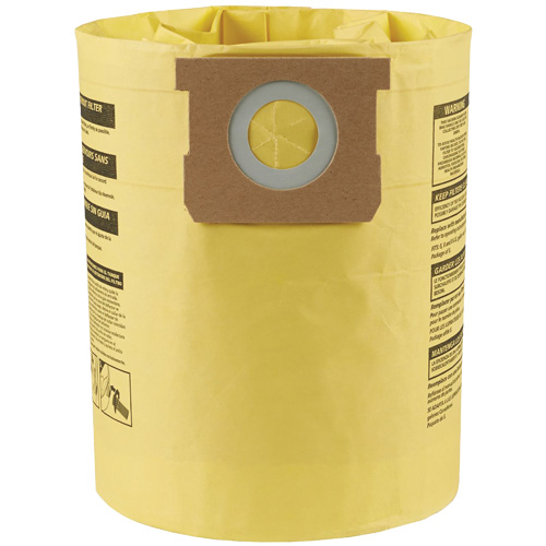 Sacs filtrants pour d&eacute;bris secs jetables &agrave; haute efficacit&eacute; de type H, 5 - 8 gal. US Duraquip Inc