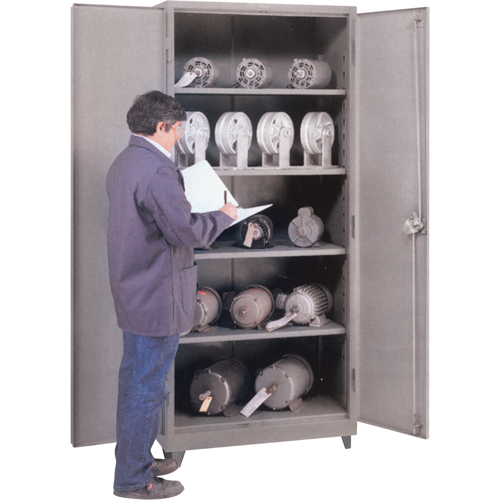 Heavy Gauge Storage Cabinets, Steel, 4 Shelves, 78" H x 36" W x 21" D, Grey Duraquip Inc