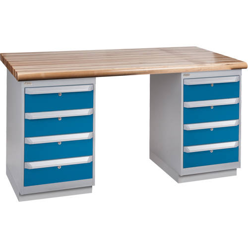Pre-Designed Workbench, Dual Drawers, 2500 lbs. Cap., 72" W x 30" D, 34" H Duraquip Inc