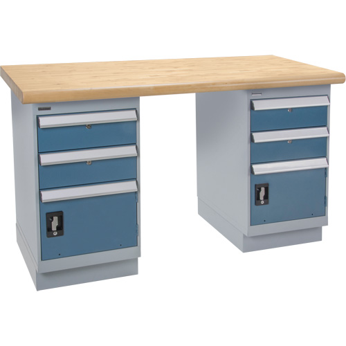 Pre-Designed Workbench, Dual Drawers, 2500 lbs. Cap., 72" W x 36" D, 34" H Duraquip Inc
