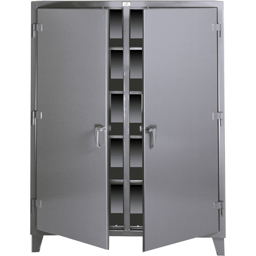 Armoires &agrave; double rangement, Acier, 8 Tablettes, 72" h x 60" la x 24" P, Gris Duraquip Inc