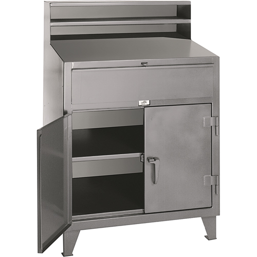 Pupitres d'atelier a/armoire, 36" la x 28" p x 54" h, Gris Duraquip Inc