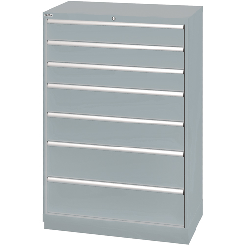 Drawer Cabinets, 7 Drawers, 40-1/4" W x 22-1/2" D x 59-1/2" H, Grey Duraquip Inc